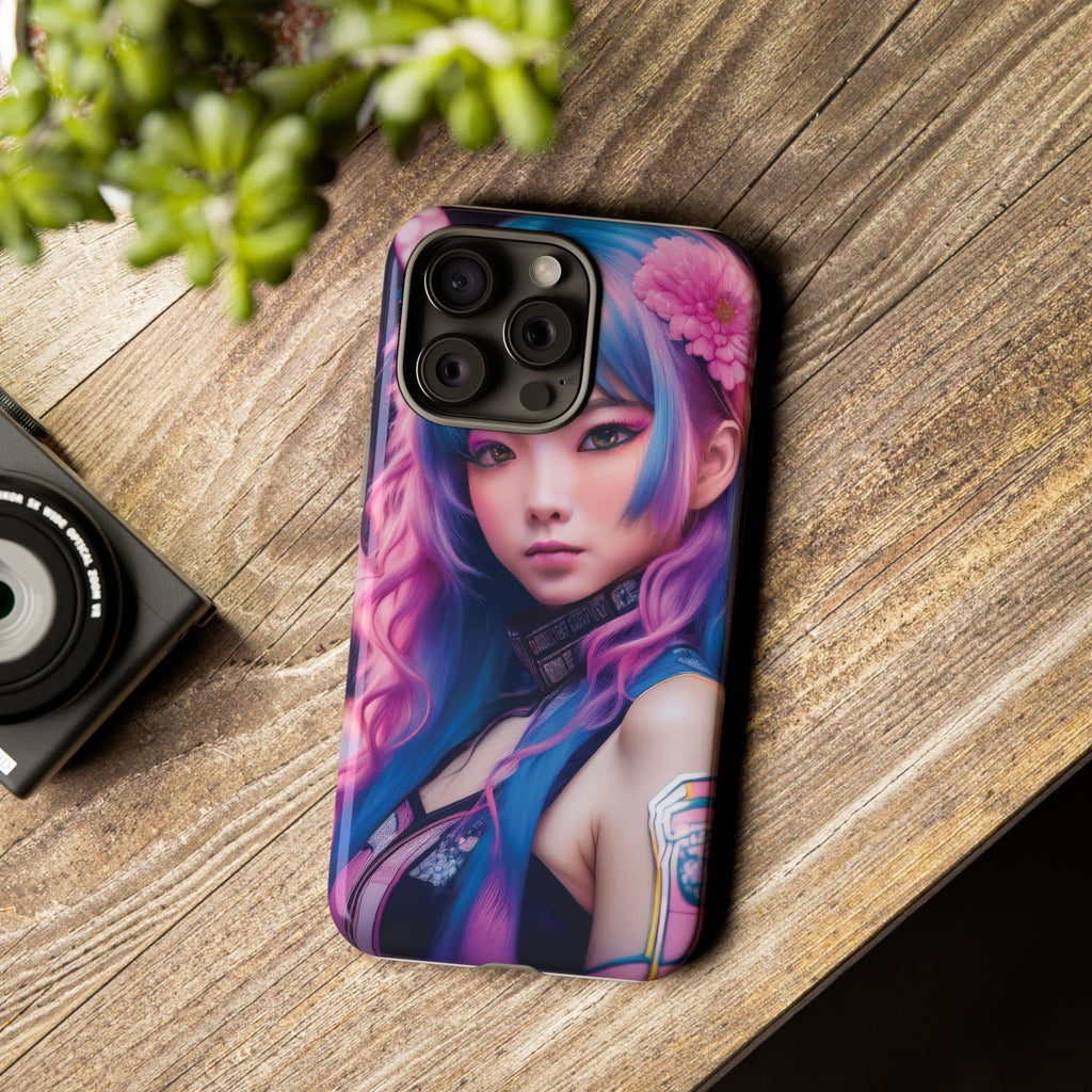 Cyber Aesthetic Phone Case: Futuristic Beauty in Bloom - Tough Case Phone Case