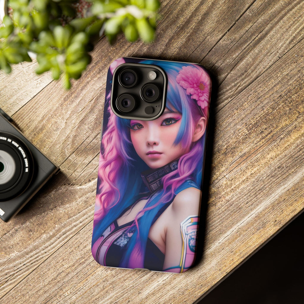 Cyber Aesthetic Phone Case: Futuristic Beauty in Bloom - Tough Case Phone Case