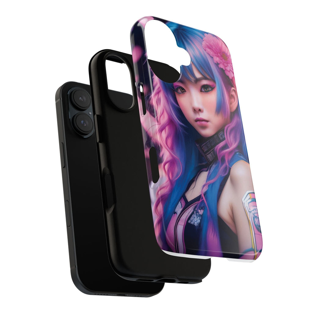 Cyber Aesthetic Phone Case: Futuristic Beauty in Bloom - Tough Case Phone Case