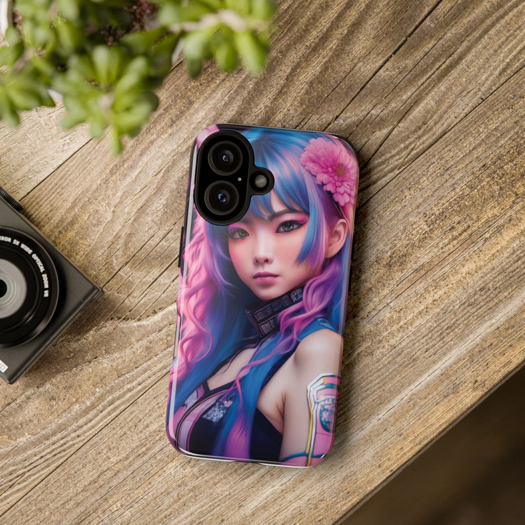 Cyber Aesthetic Phone Case: Futuristic Beauty in Bloom - Tough Case Phone Case