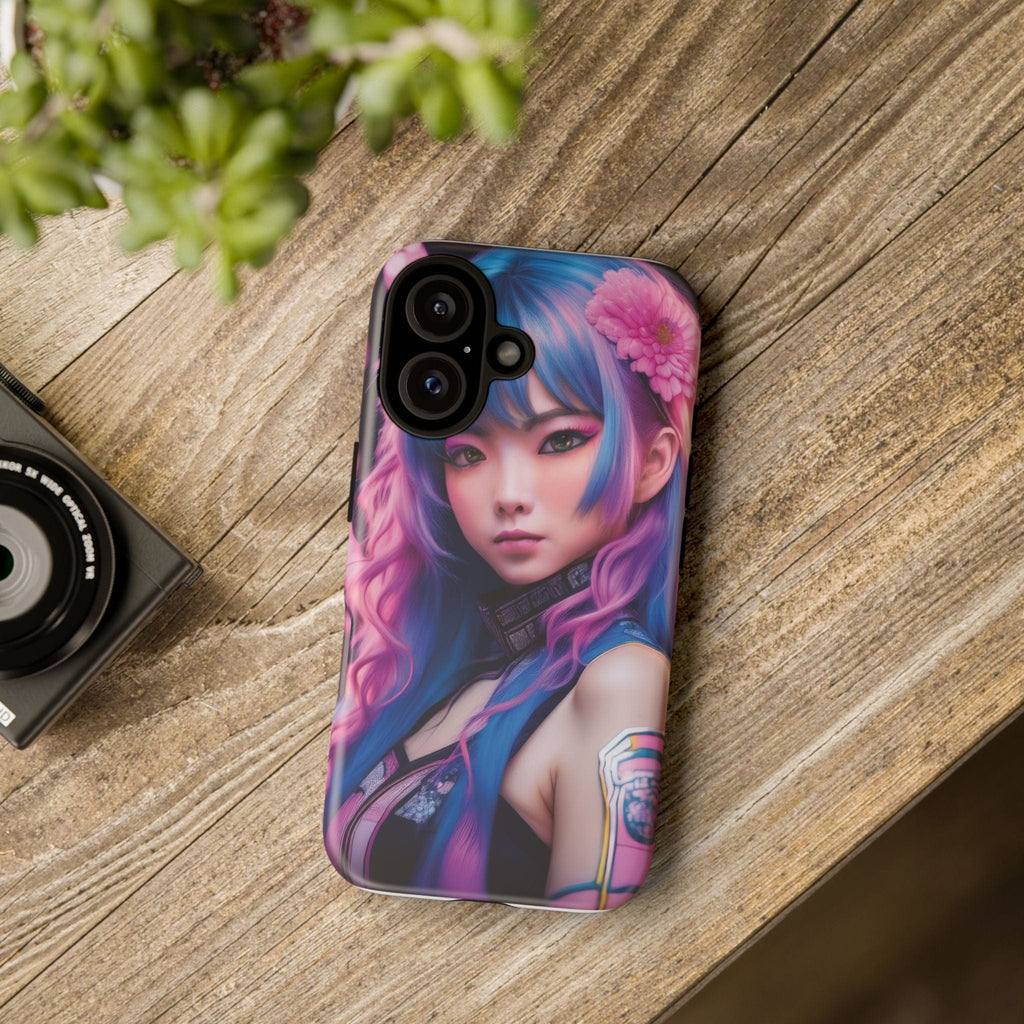 Cyber Aesthetic Phone Case: Futuristic Beauty in Bloom - Tough Case Phone Case