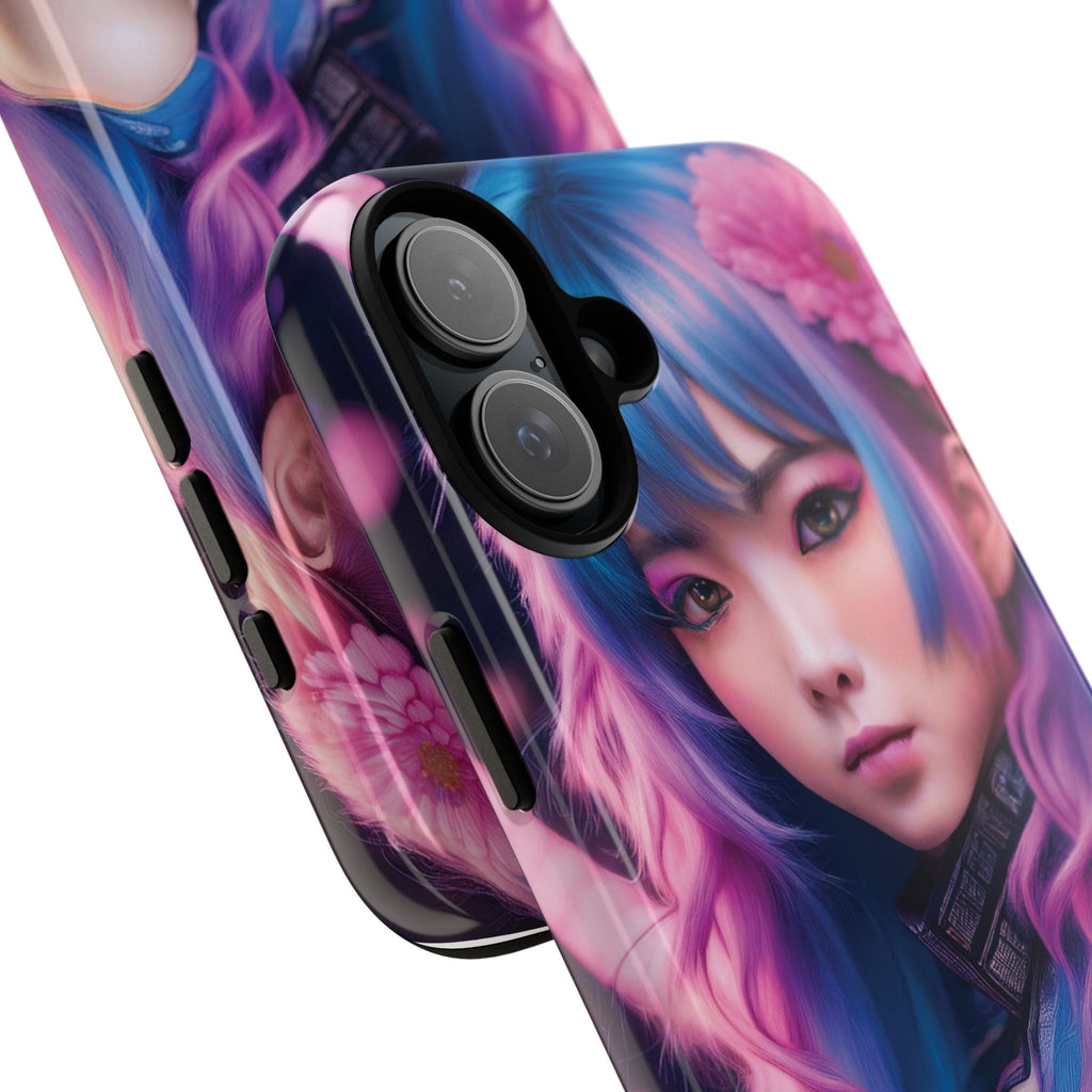 Cyber Aesthetic Phone Case: Futuristic Beauty in Bloom - Tough Case Phone Case