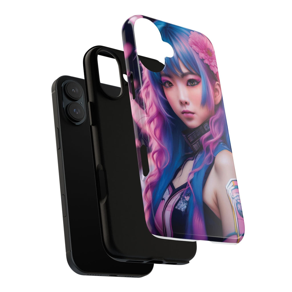 Cyber Aesthetic Phone Case: Futuristic Beauty in Bloom - Tough Case Phone Case