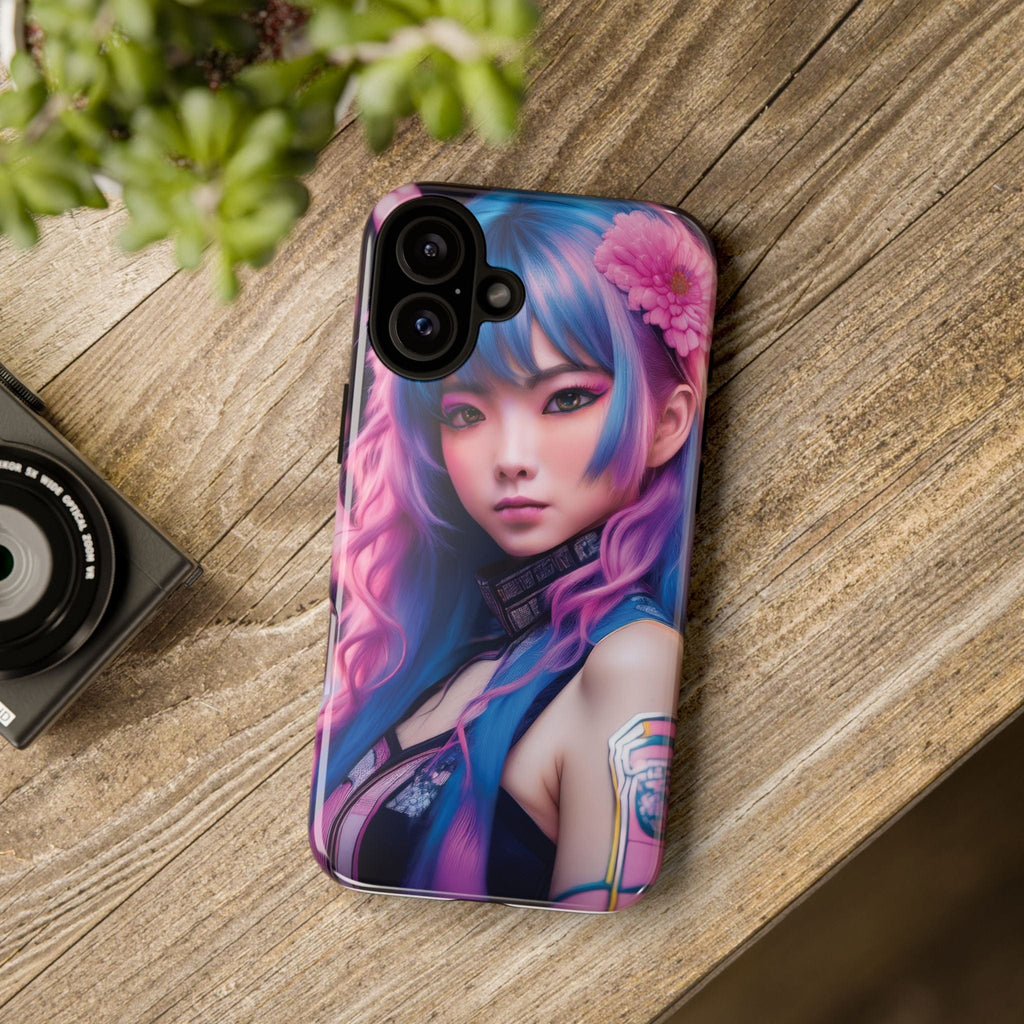 Cyber Aesthetic Phone Case: Futuristic Beauty in Bloom - Tough Case Phone Case