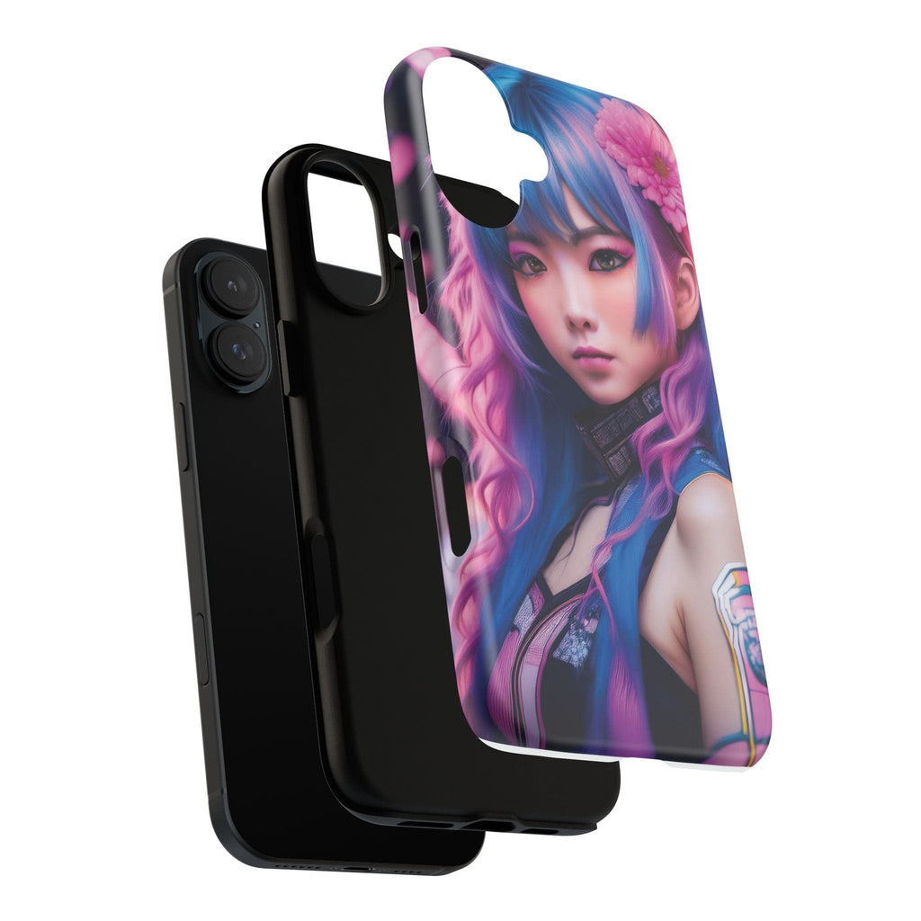 Cyber Aesthetic Phone Case: Futuristic Beauty in Bloom - Tough Case Phone Case