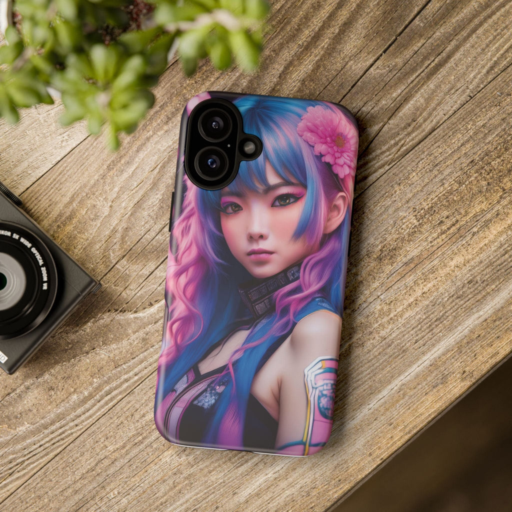 Cyber Aesthetic Phone Case: Futuristic Beauty in Bloom - Tough Case Phone Case