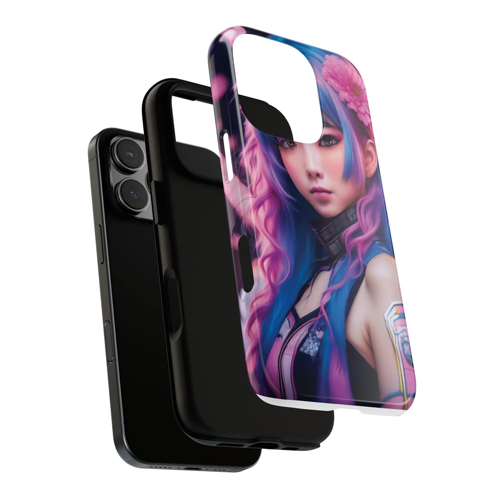 Cyber Aesthetic Phone Case: Futuristic Beauty in Bloom - Tough Case Phone Case