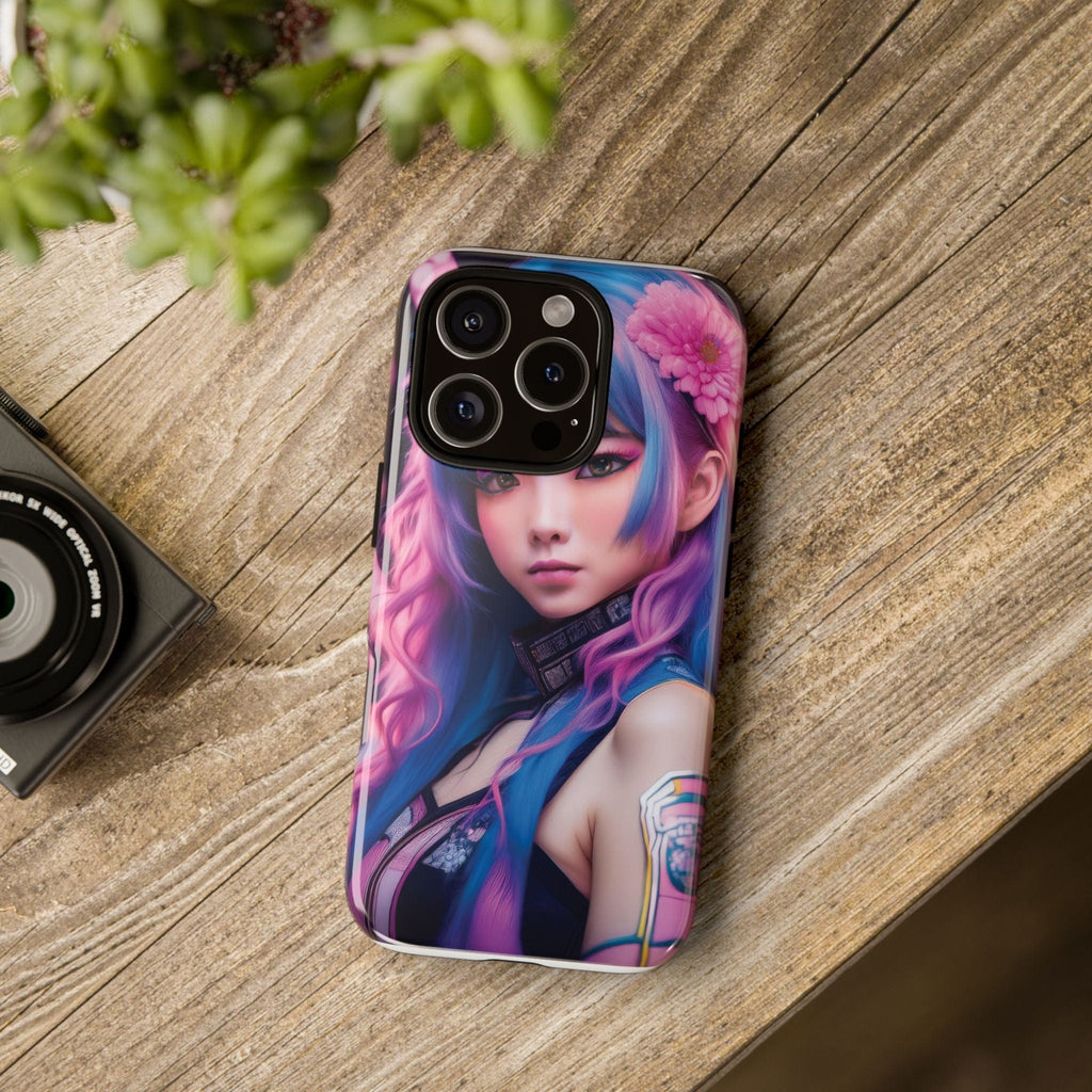 Cyber Aesthetic Phone Case: Futuristic Beauty in Bloom - Tough Case Phone Case