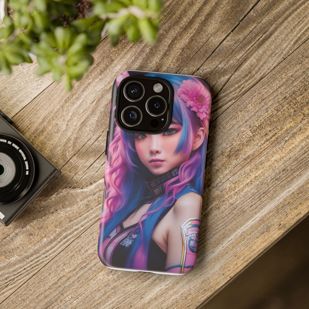 Cyber Aesthetic Phone Case: Futuristic Beauty in Bloom - Tough Case Phone Case