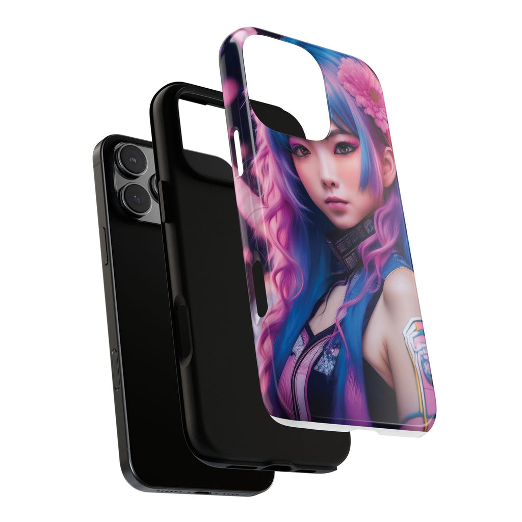 Cyber Aesthetic Phone Case: Futuristic Beauty in Bloom - Tough Case Phone Case