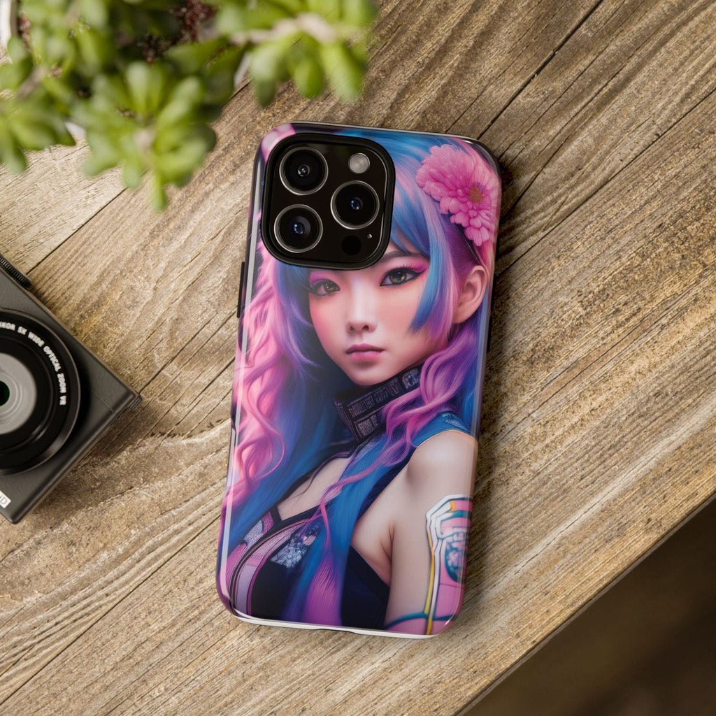 Cyber Aesthetic Phone Case: Futuristic Beauty in Bloom - Tough Case Phone Case