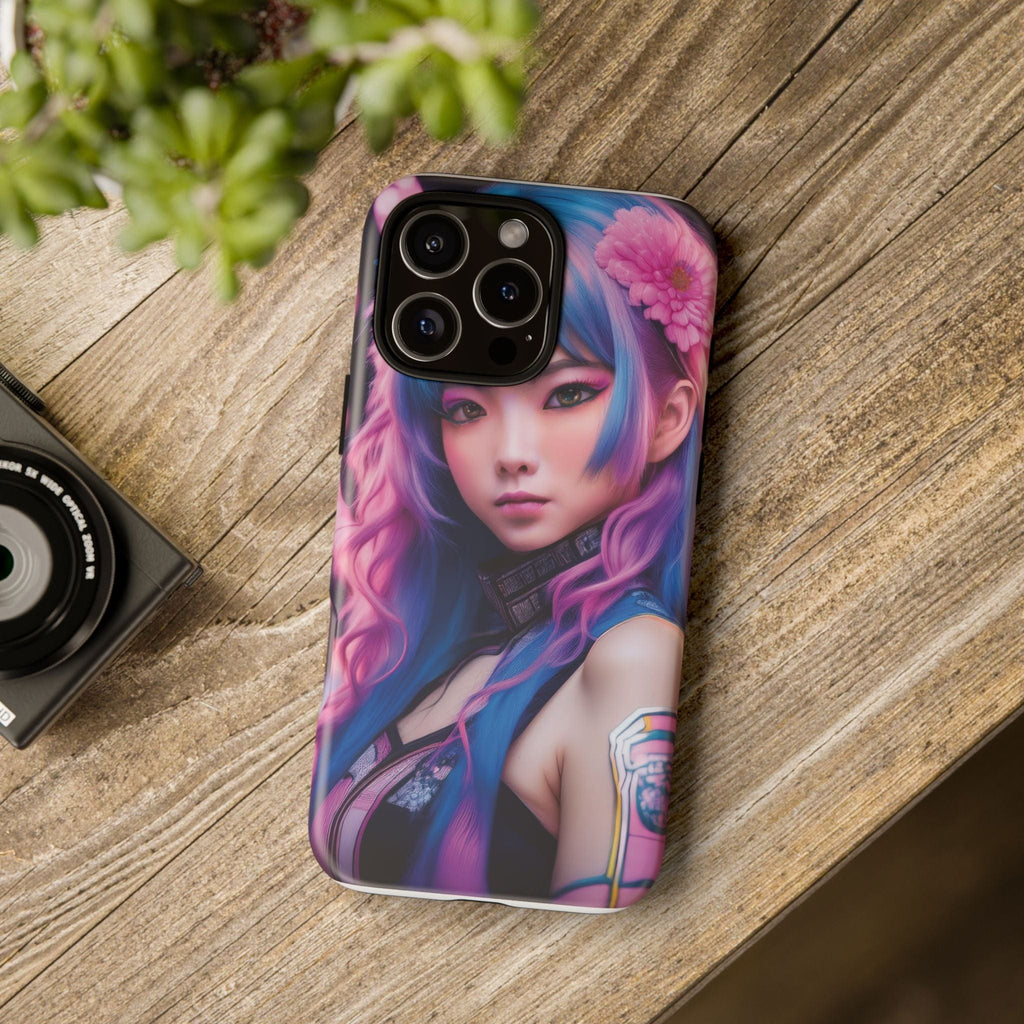 Cyber Aesthetic Phone Case: Futuristic Beauty in Bloom - Tough Case Phone Case