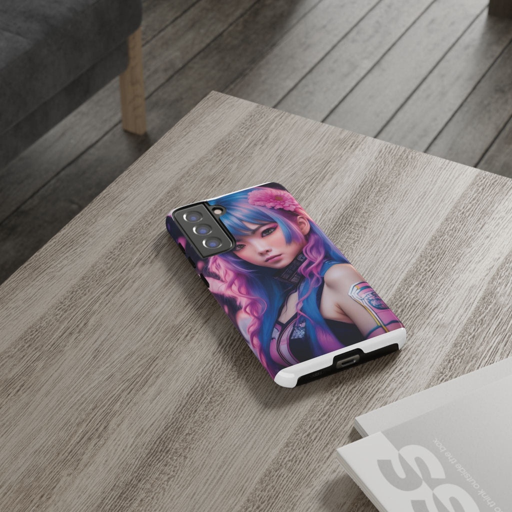 Cyber Aesthetic Phone Case: Futuristic Beauty in Bloom - Tough Case Phone Case