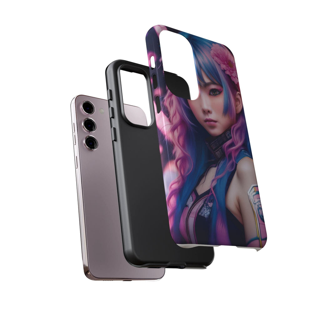 Cyber Aesthetic Phone Case: Futuristic Beauty in Bloom - Tough Case Phone Case