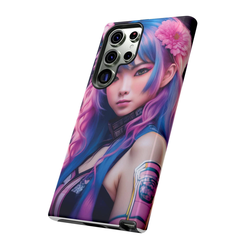 Cyber Aesthetic Phone Case: Futuristic Beauty in Bloom - Tough Case Phone Case