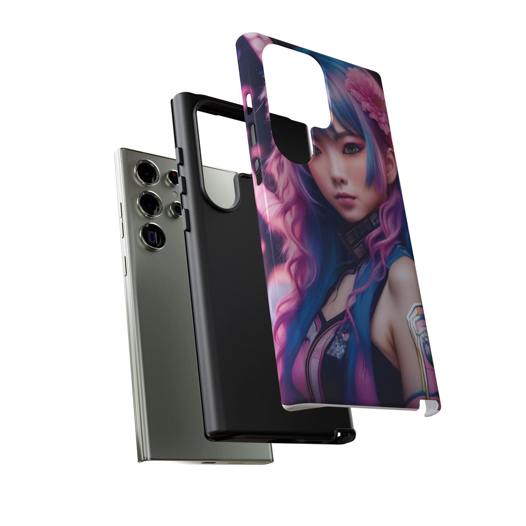 Cyber Aesthetic Phone Case: Futuristic Beauty in Bloom - Tough Case Phone Case