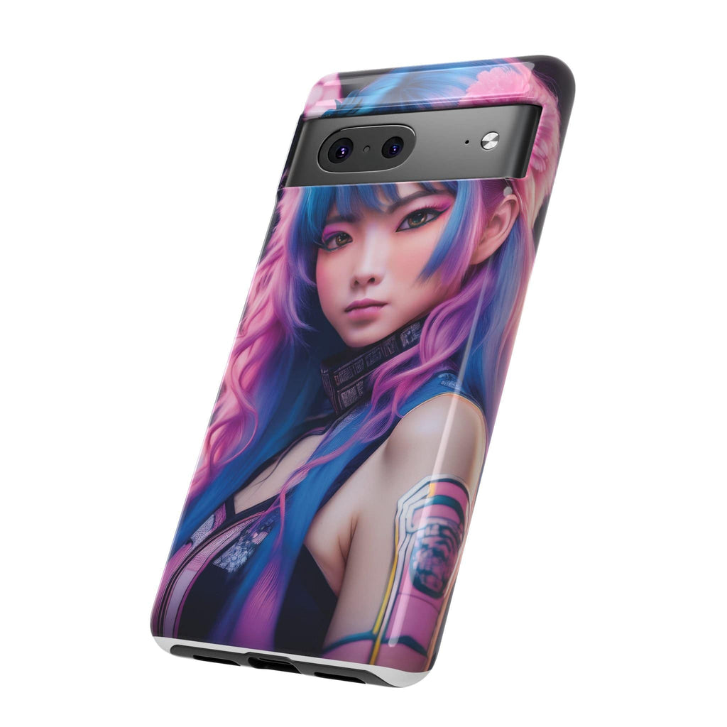 Cyber Aesthetic Phone Case: Futuristic Beauty in Bloom - Tough Case Phone Case