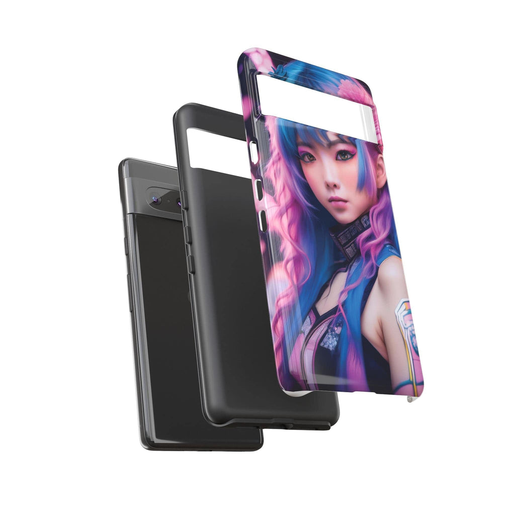 Cyber Aesthetic Phone Case: Futuristic Beauty in Bloom - Tough Case Phone Case