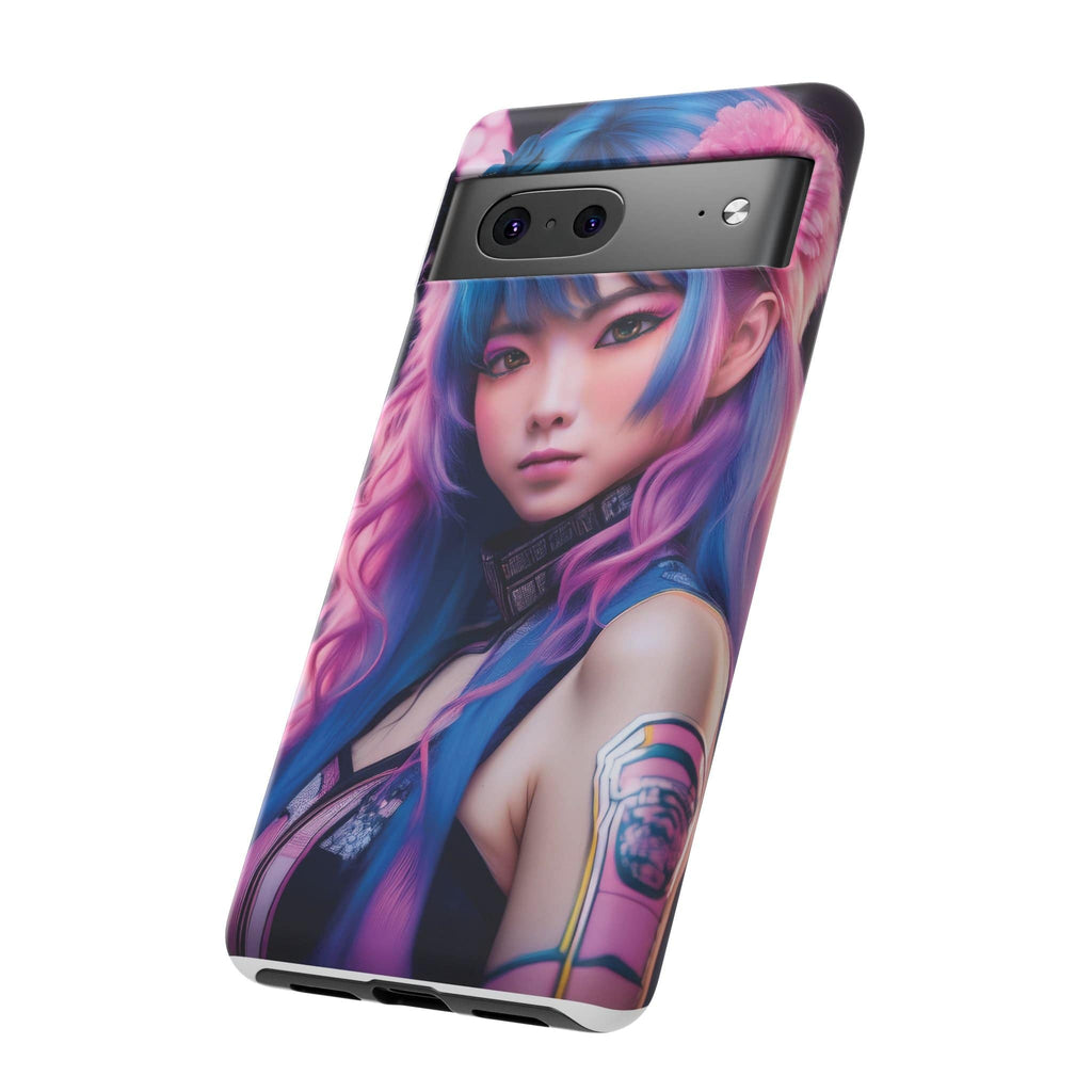 Cyber Aesthetic Phone Case: Futuristic Beauty in Bloom - Tough Case Phone Case