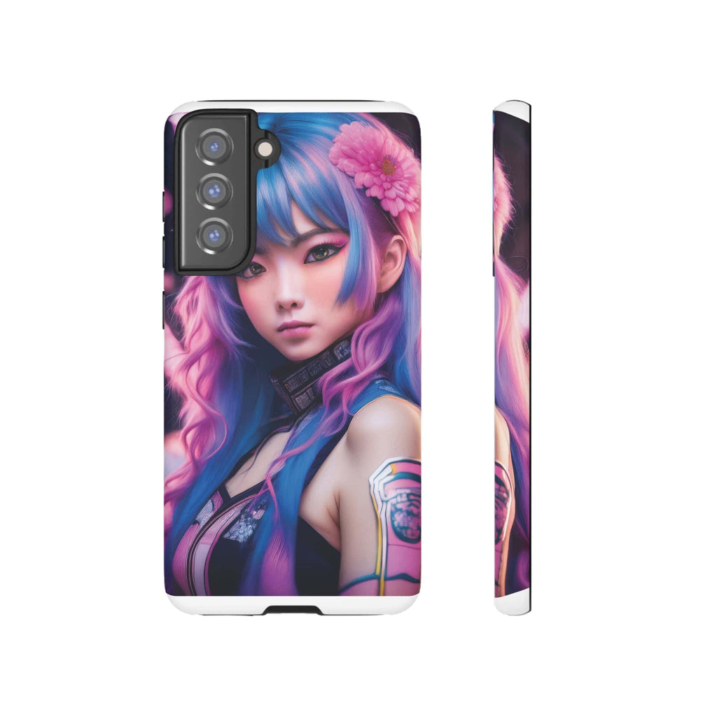 Cyber Aesthetic Phone Case: Futuristic Beauty in Bloom - Tough Case Samsung Galaxy S21 FE / Matte Phone Case