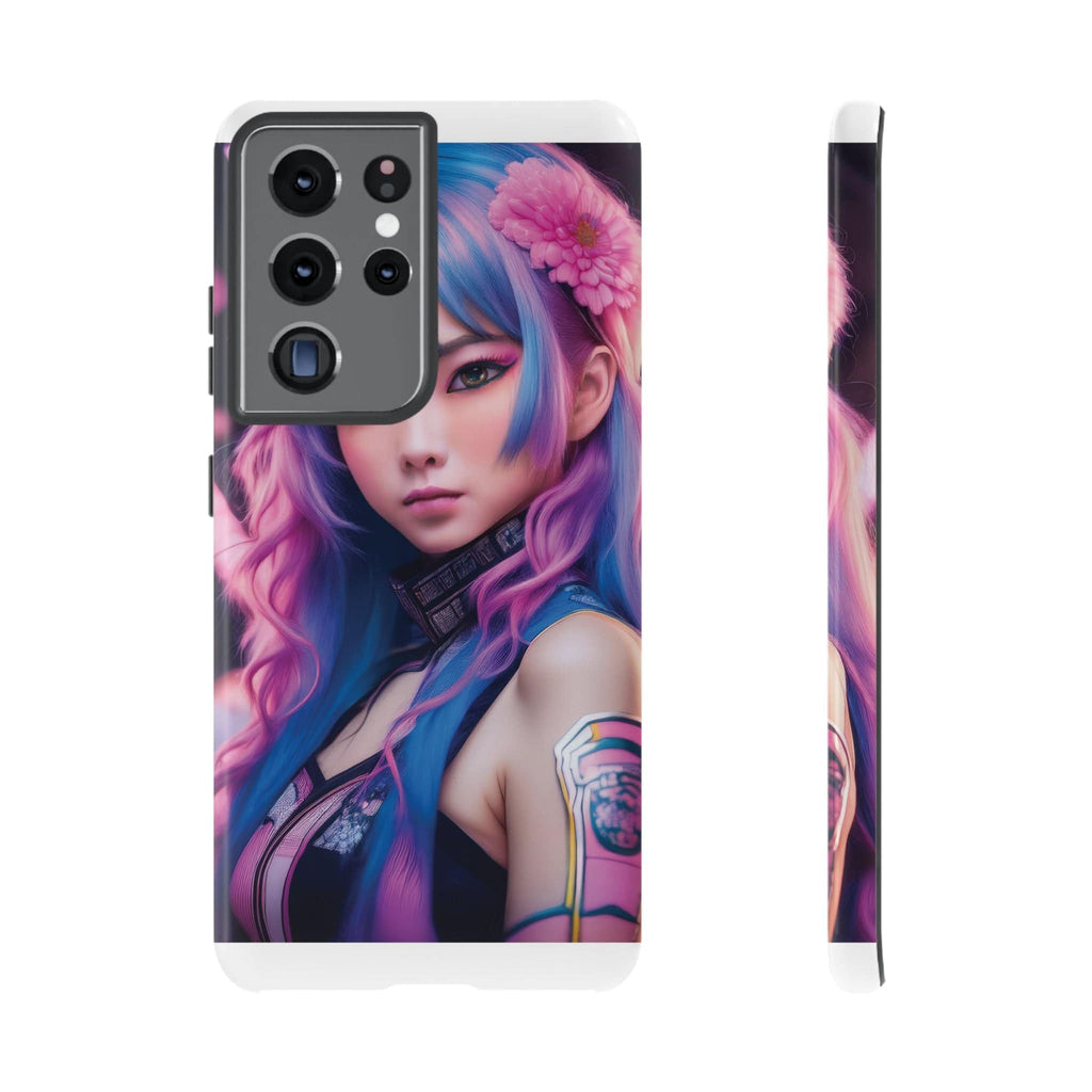 Cyber Aesthetic Phone Case: Futuristic Beauty in Bloom - Tough Case Samsung Galaxy S21 Ultra / Glossy Phone Case