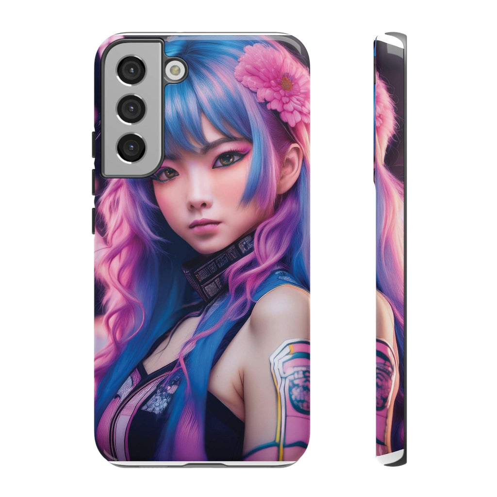 Cyber Aesthetic Phone Case: Futuristic Beauty in Bloom - Tough Case Samsung Galaxy S22 Plus / Glossy Phone Case