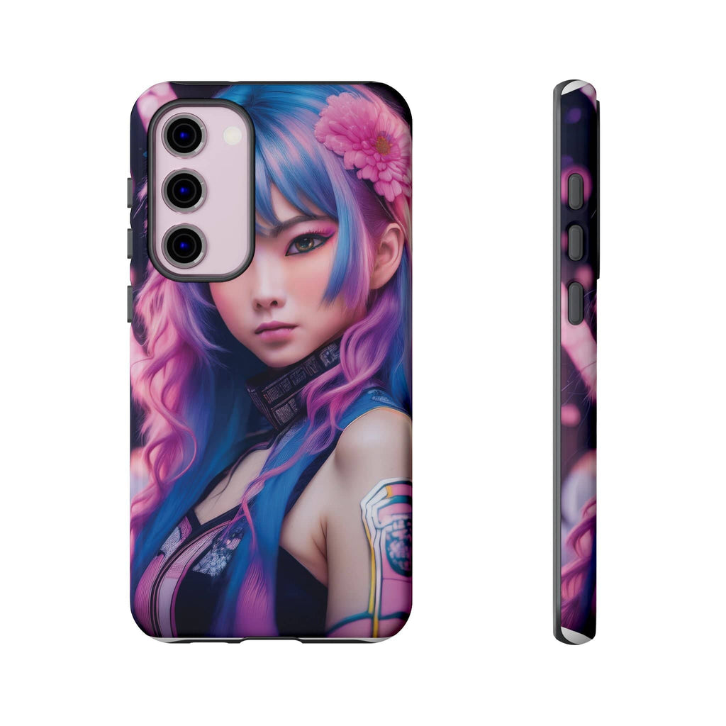 Cyber Aesthetic Phone Case: Futuristic Beauty in Bloom - Tough Case Samsung Galaxy S23 Plus / Glossy Phone Case