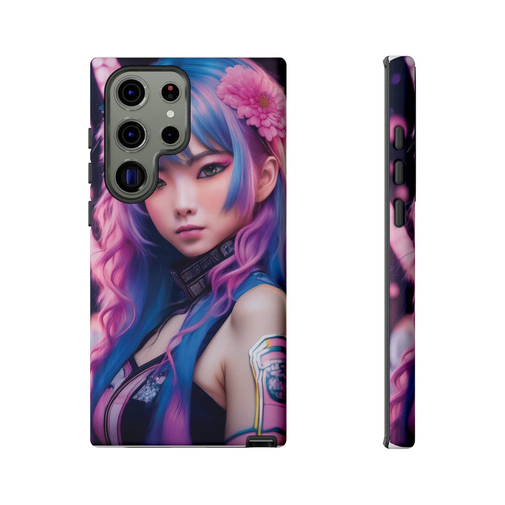 Cyber Aesthetic Phone Case: Futuristic Beauty in Bloom - Tough Case Samsung Galaxy S23 Ultra / Glossy Phone Case