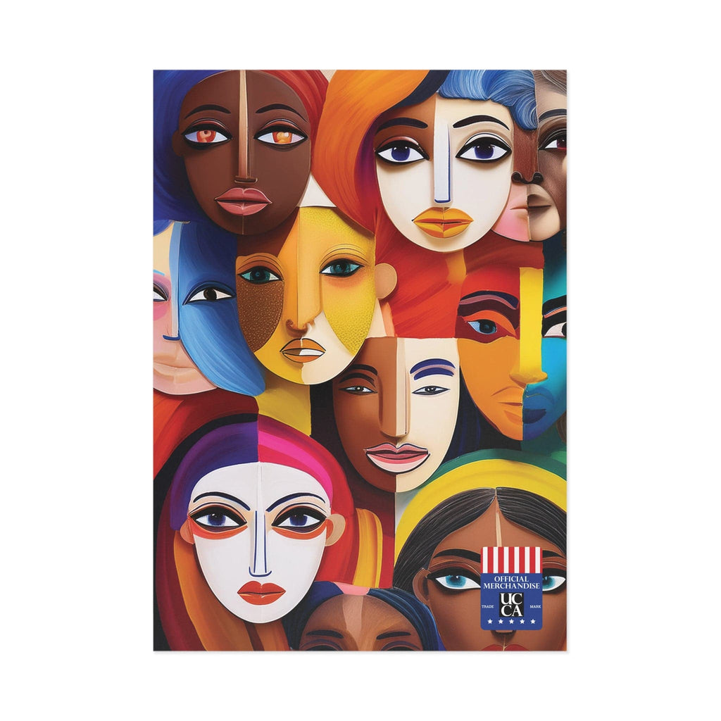 Fine Art Postcard: A Mosaic of Faces and Diversity 7