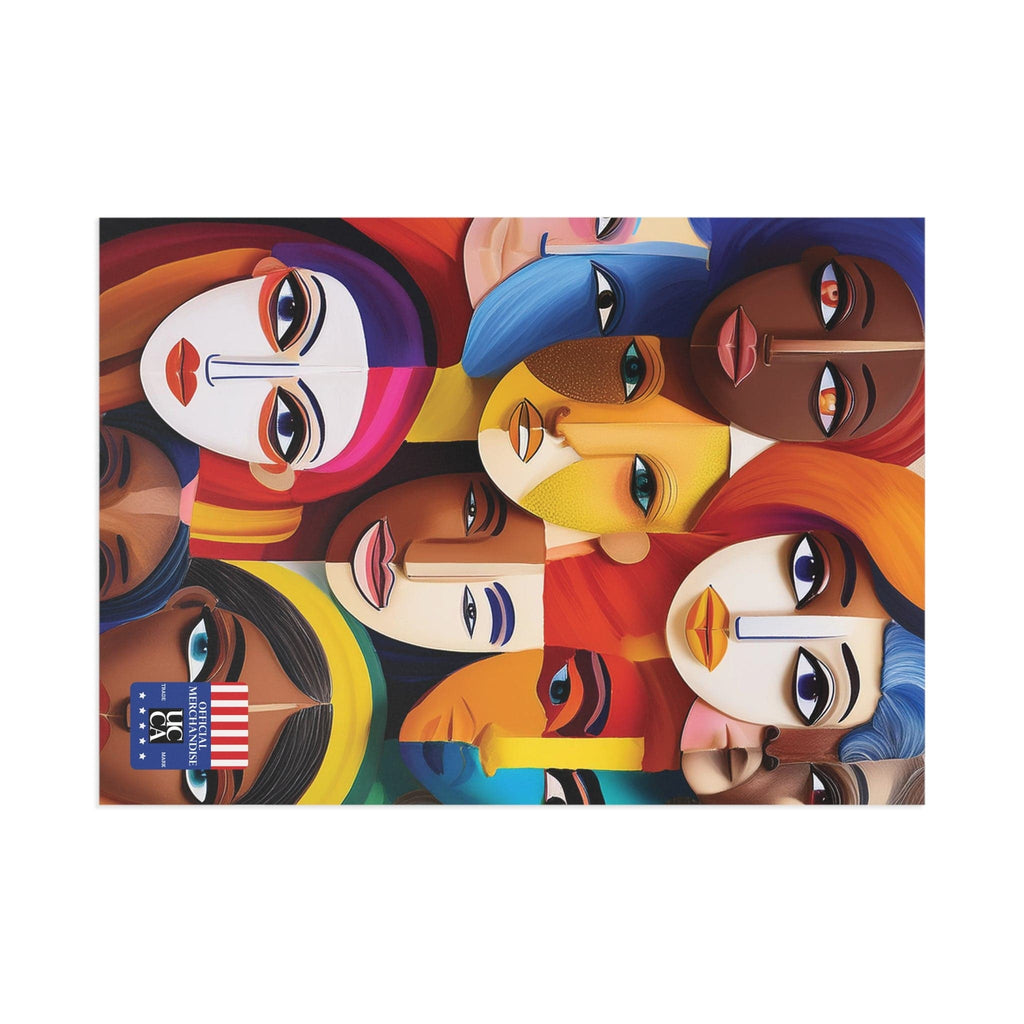 Fine Art Postcard: A Mosaic of Faces and Diversity Paper products