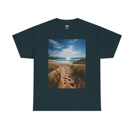 "Footprints in the Sand" & "Path to Paradise" Unisex Heavy Cotton Tee Midnight / S T-Shirt