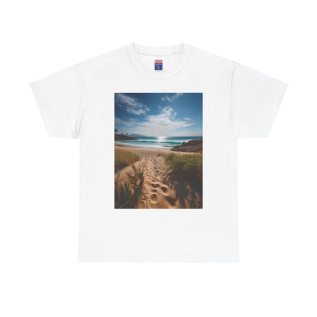 "Footprints in the Sand" & "Path to Paradise" Unisex Heavy Cotton Tee T-Shirt