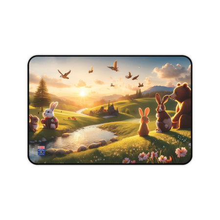 "Golden Meadows" Desk Mat – A Magical Space for Creativity and Connection 12" × 18" Home Decor