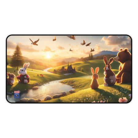 "Golden Meadows" Desk Mat – A Magical Space for Creativity and Connection 12" × 22" Home Decor