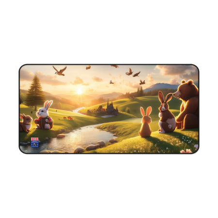 "Golden Meadows" Desk Mat – A Magical Space for Creativity and Connection 16" × 32" Home Decor