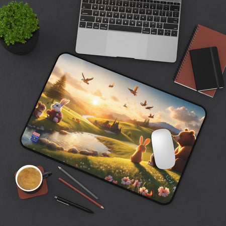 "Golden Meadows" Desk Mat – A Magical Space for Creativity and Connection Home Decor