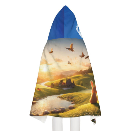 "Golden Meadows" Kids’ Towel Hoodie – Cozy, Whimsical Fun 24" × 48" All Over Prints