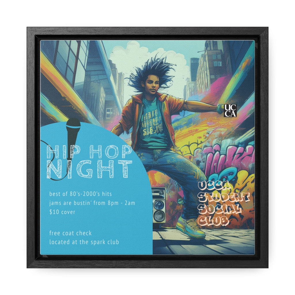 Hip Hop Night: Framed Gallery Canvas 10″ x 10″ / 1.25