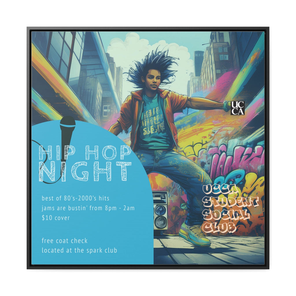 Hip Hop Night: Framed Gallery Canvas 30″ x 30″ / 1.25