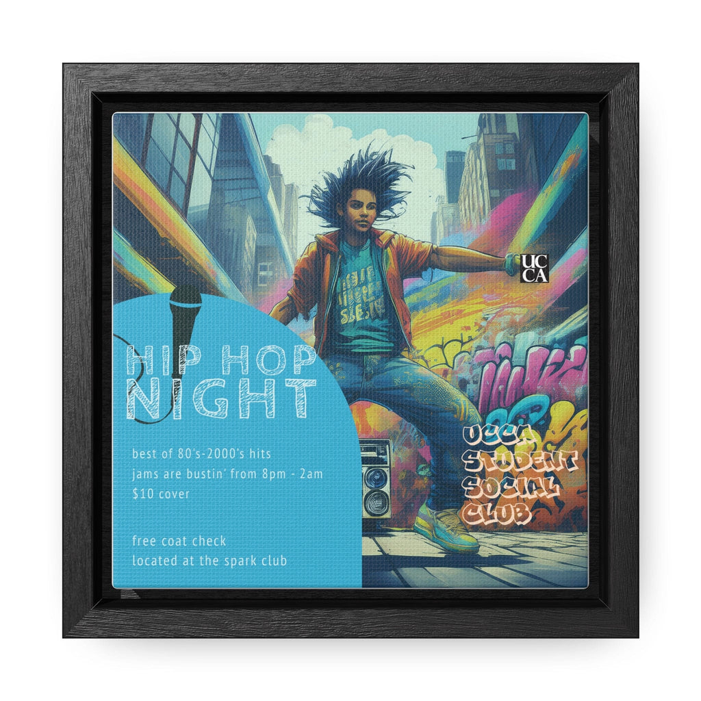 Hip Hop Night: Framed Gallery Canvas 6″ x 6″ / 1.25