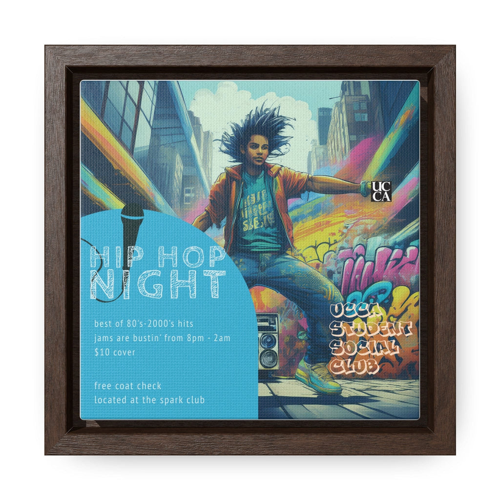 Hip Hop Night: Framed Gallery Canvas 6″ x 6″ / 1.25