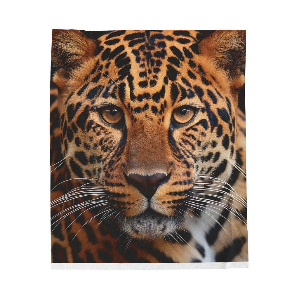 Lounge King Leopard Face Plush Blanket 50