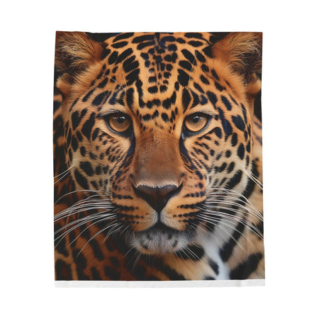 Lounge King Leopard Face Plush Blanket 50" × 60" All Over Prints