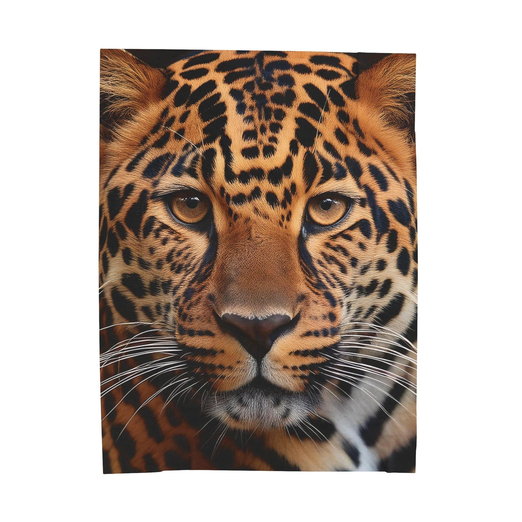 Lounge King Leopard Face Plush Blanket 60