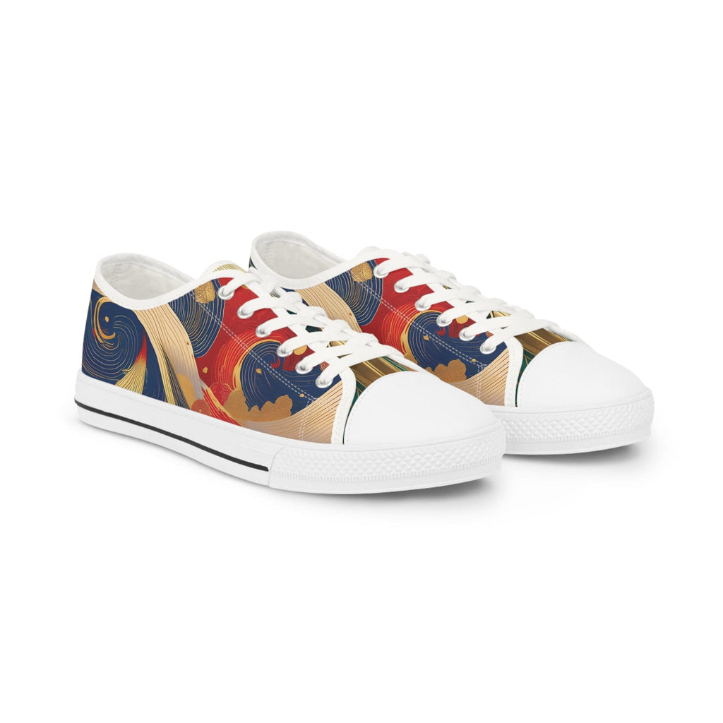 Lunar Luxe Low Top Sneakers: Celebrate the New Year in Style US 5 / White sole Shoes