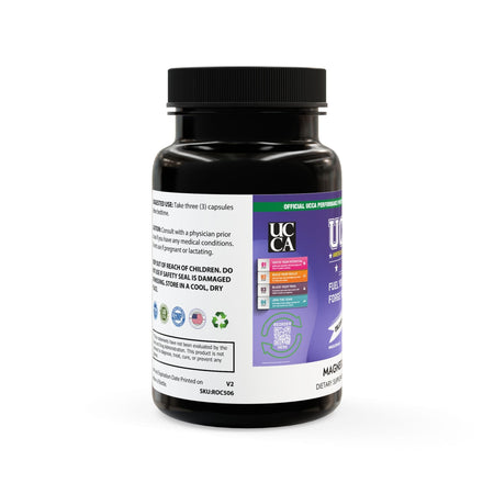 Magnesium Zinc Supplement (90 Capsules) Black bottle + cap / Unflavored / 90 Vegetable capsules Food Supplements