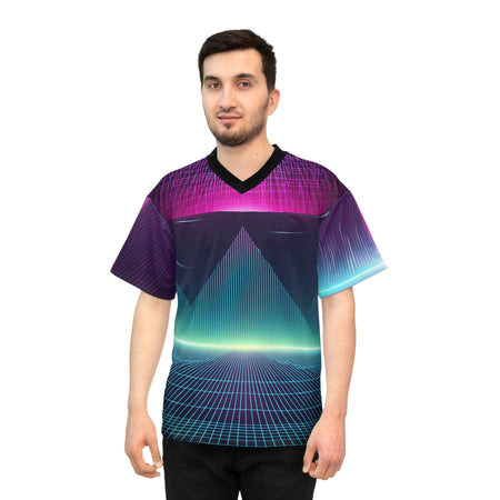 Men's Retro-Future Football Jersey XS / Black collar All Over Prints