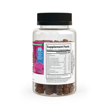 Multivitamin Gummies for Adults (60 Gummies) Clear bottle + black cap / Unflavored / 60 Gummies Food Supplements