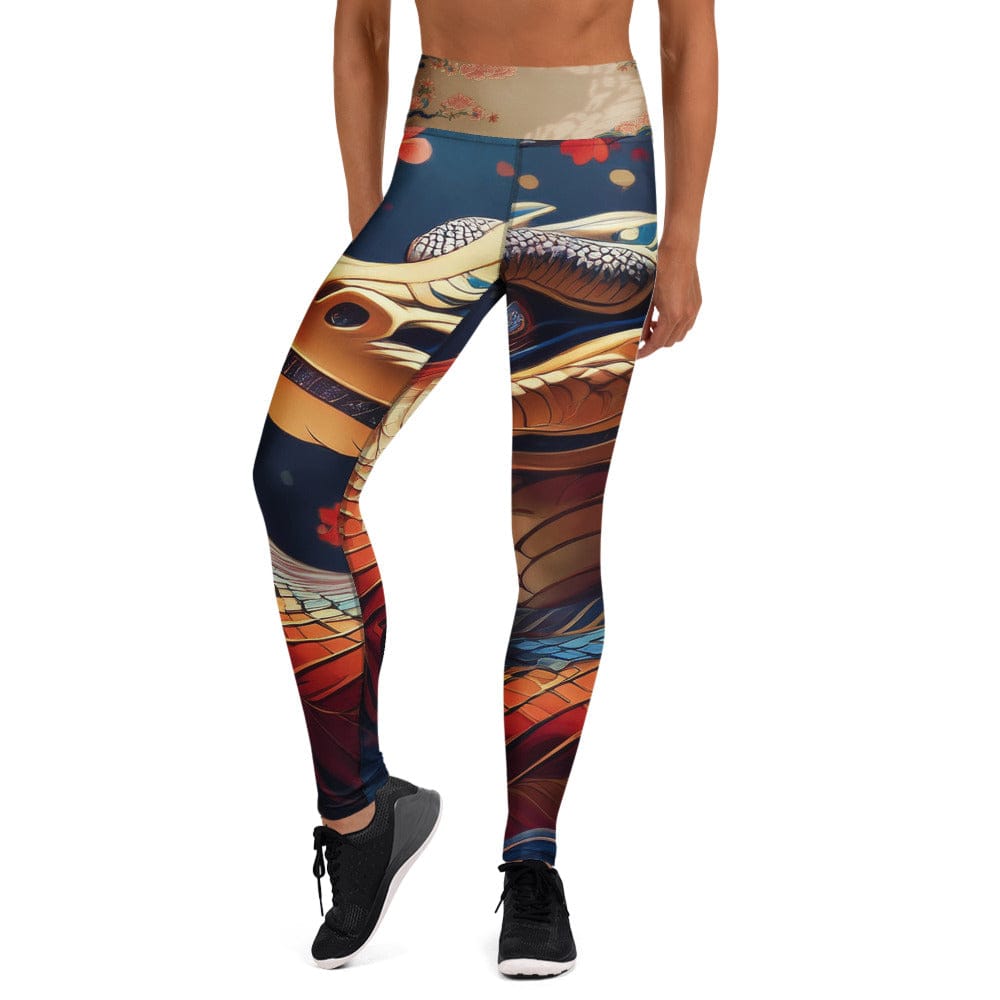 New Year Chinese Dragon Yoga Leggings XS Women's Bottoms