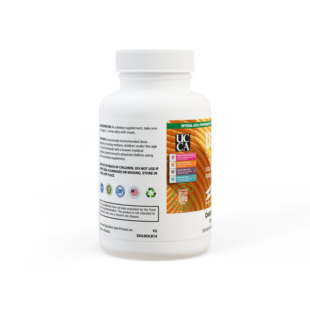 Omega 3 Fish Oil Supplement (60 Softgels) White bottle + cap / Lemon / 60 Softgels Food Supplements